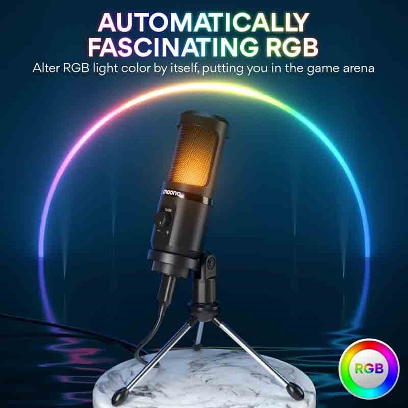 Maonocaster PM461 Series Condenser USB Gaming RGB Microphone - Black Maonocaster PM461 Series Condenser USB Gaming RGB Microphone - Black